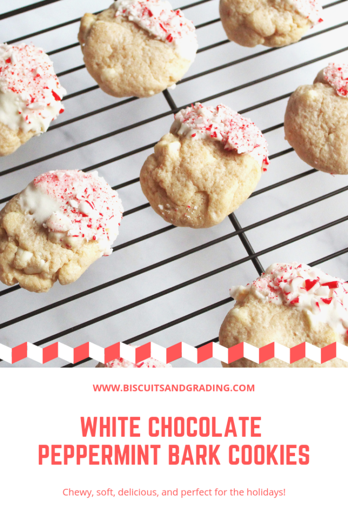 white chocolate peppermint bark cookies