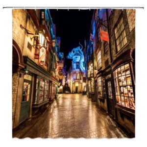 diagon alley shower curtain