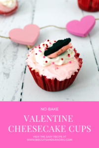 No-Bake Valentine Cheesecake Cups #nobake #valentinedessert #dessert #yum #foodblog #oreo #cheesecake