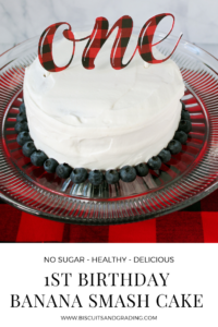 No Sugar Banana Smash Cake #firstbirthday #smashcake #1stbirthday #nosugar #sugarfree #sugarfreecake
