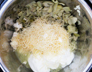 ingredients in instant pot parmesan artichoke dip