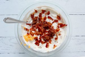 bacon and cheddar added to ranch dip 1