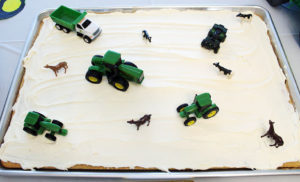 tractor themed birthday cake