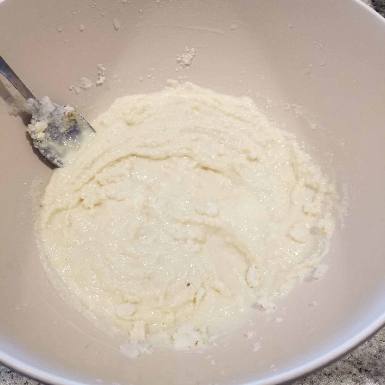 best easy snow ice cream stirred together in mixing bowl