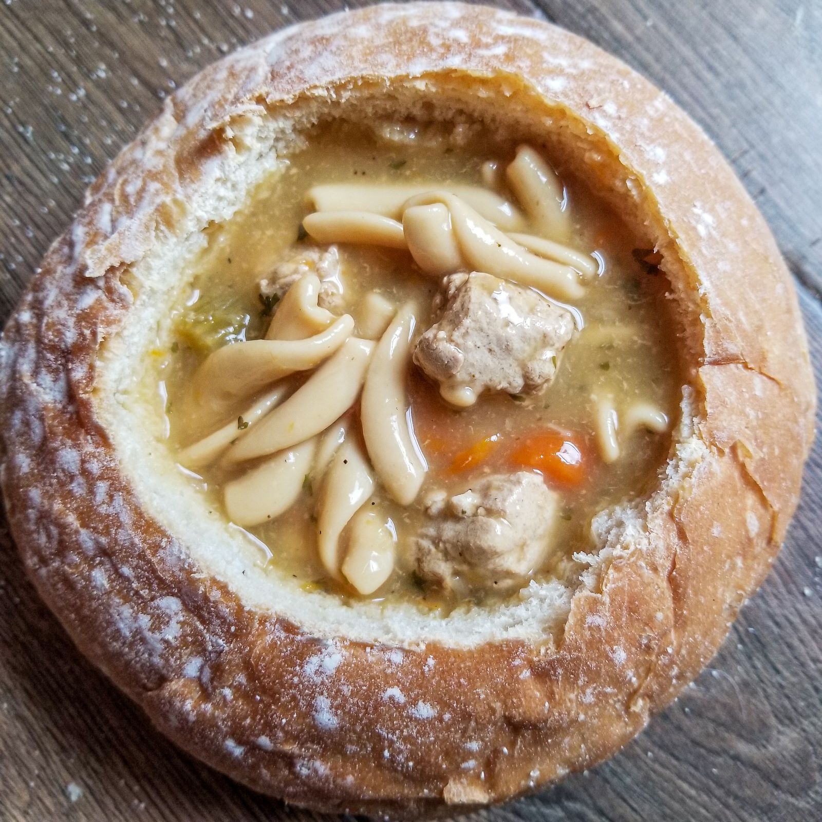 soup in a bread bowl for soup season