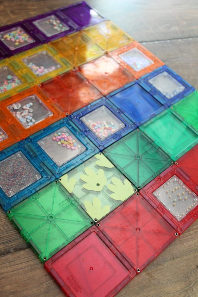 color sorted magna tiles