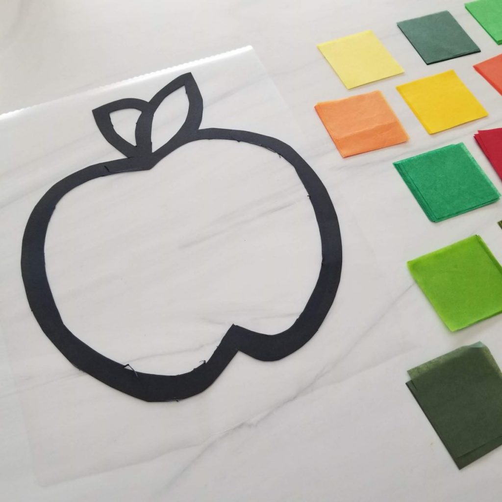 apple outline on contact paper