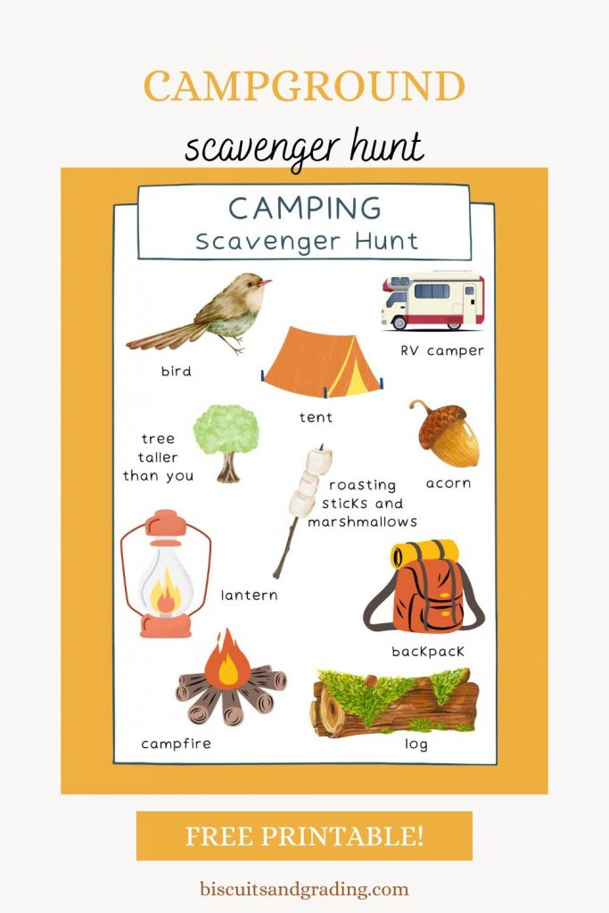 campground scavenger hunt pinterest image
