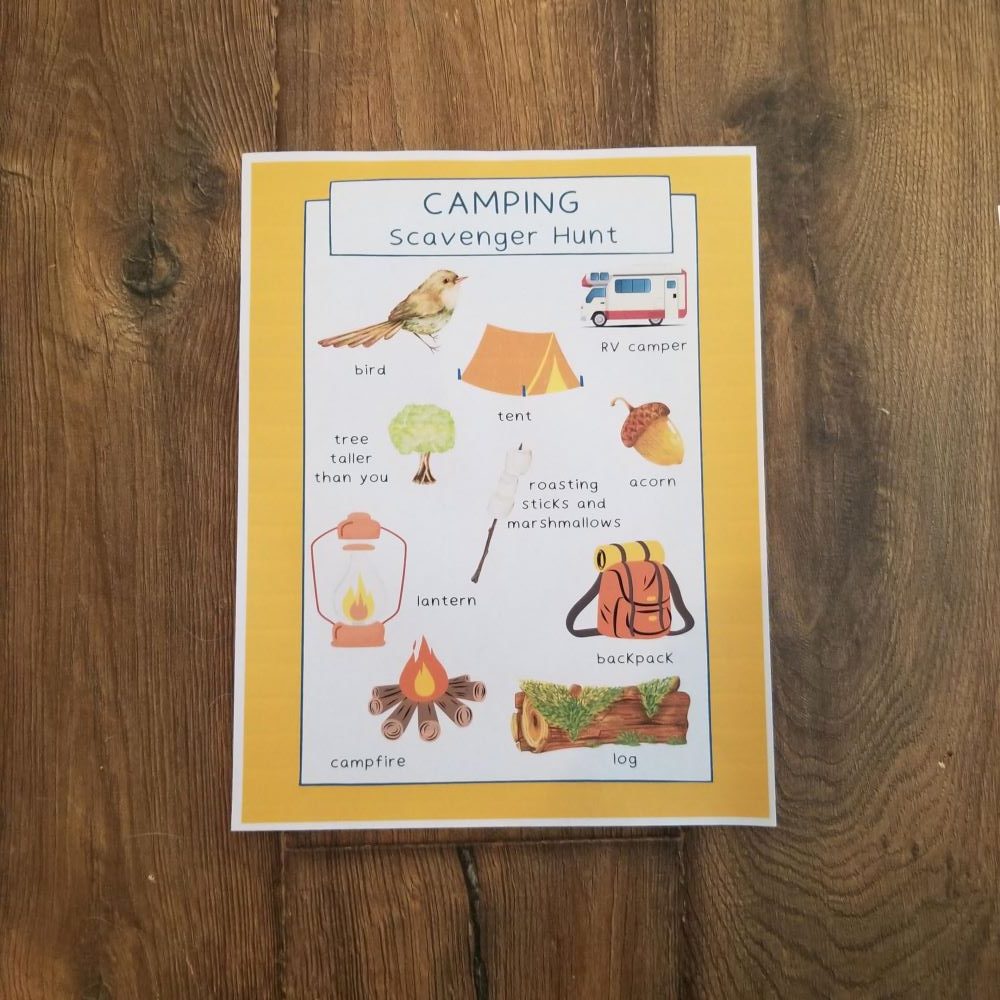 Printable Campground Scavenger Hunt and 3D Camping Shapes(Camping Week)