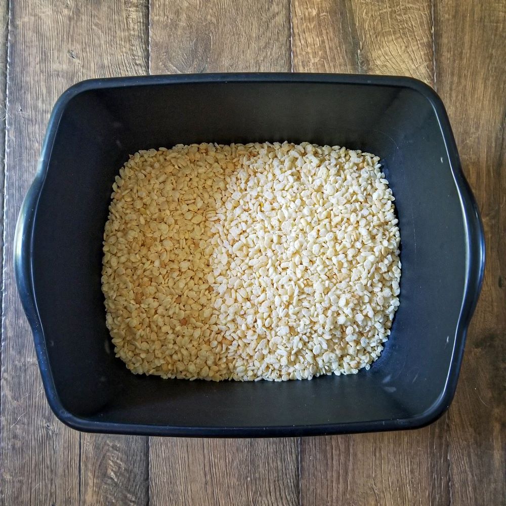 rice krispies sensory bin